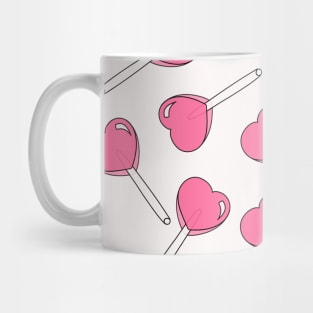 Heart Lollipop Pattern Pink Aesthetic Mug